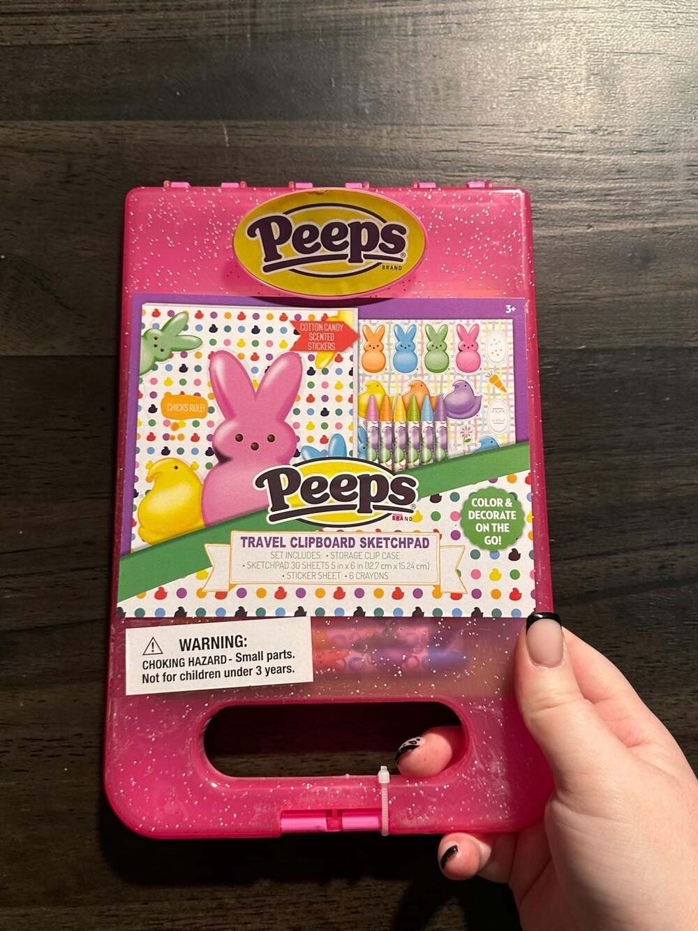 Peeps Travel Clipboard Storage Clip Case, Sketchpad, Stickers, and Crayons